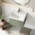 Nuie Deco Wall Hung 1-Drawer Vanity Unit with Basin-3 500mm Wide - Satin Green | Thumbnail Image