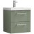 Nuie Deco Wall Hung 2-Drawer Vanity Unit with Basin-1 500mm Wide - Satin Green