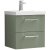 Nuie Deco Wall Hung 2-Drawer Vanity Unit with Basin-3 500mm Wide - Satin Green