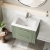 Nuie Deco Wall Hung 2-Drawer Vanity Unit with Basin-2 600mm Wide - Satin Green | Thumbnail Image