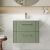 Nuie Deco Wall Hung 2-Drawer Vanity Unit with Basin-2 600mm Wide - Satin Green | Thumbnail Image