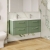 Nuie Deco Wall Hung 4-Drawer Vanity Unit with Double Ceramic Basin 1200mm Wide - Satin Green
