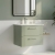 Nuie Deco Wall Hung 2-Drawer Vanity Unit with Basin-4 600mm Wide - Satin Green