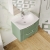 Nuie Deco Wall Hung 2-Drawer Vanity Unit with Basin-4 600mm Wide - Satin Green | Thumbnail Image
