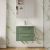 Nuie Deco Wall Hung 2-Drawer Vanity Unit with Basin-4 600mm Wide - Satin Green | Thumbnail Image