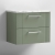Nuie Deco Wall Hung 2-Drawer Vanity Unit with Carrera Marble Worktop 600mm Wide - Satin Green | Thumbnail Image
