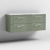 Nuie Deco Wall Hung 4-Drawer Vanity Unit with Carrera Marble Worktop 1200mm Wide - Satin Green | Thumbnail Image