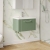 Nuie Deco Wall Hung 1-Drawer Vanity Unit with Basin-1 600mm Wide - Satin Green