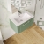 Nuie Deco Wall Hung 1-Drawer Vanity Unit with Basin-2 600mm Wide - Satin Green | Thumbnail Image