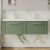 Nuie Deco Wall Hung 2-Drawer Vanity Unit with Double Polymarble Basin 1200mm Wide - Satin Green
