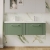 Nuie Deco Wall Hung 2-Drawer Vanity Unit with Double Polymarble Basin 1200mm Wide - Satin Green | Thumbnail Image
