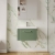 Nuie Deco Wall Hung 1-Drawer Vanity Unit with Basin-3 600mm Wide - Satin Green