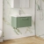 Nuie Deco Wall Hung 1-Drawer Vanity Unit with Basin-3 600mm Wide - Satin Green
