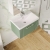 Nuie Deco Wall Hung 1-Drawer Vanity Unit with Basin-3 600mm Wide - Satin Green | Thumbnail Image