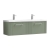 Nuie Deco Wall Hung 2-Drawer Vanity Unit with Double Ceramic Basin 1200mm Wide - Satin Green