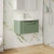 Nuie Deco Wall Hung 1-Drawer Vanity Unit with Basin-4 600mm Wide - Satin Green