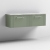 Nuie Deco Wall Hung 2-Drawer Vanity Unit with Bellato Grey Worktop 1200mm Wide - Satin Green | Thumbnail Image