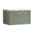 Nuie Deco Wall Hung 1-Drawer Vanity Unit with Carrera Marble Worktop 600mm Wide - Satin Green | Thumbnail Image