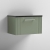 Nuie Deco Wall Hung 1-Drawer Vanity Unit with Sparkling Black Worktop 600mm Wide - Satin Green