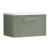 Nuie Deco Wall Hung 1-Drawer Vanity Unit with Sparkling White Worktop 600mm Wide - Satin Green