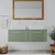 Nuie Deco Wall Hung 2-Drawer Vanity Unit with Worktop 1200mm Wide - Satin Green