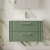 Nuie Deco Wall Hung 2-Drawer Vanity Unit with Basin-1 800mm Wide - Satin Green | Thumbnail Image