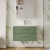 Nuie Deco Wall Hung 2-Drawer Vanity Unit with Basin-1 800mm Wide - Satin Green | Thumbnail Image