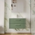 Nuie Deco Wall Hung 2-Drawer Vanity Unit with Basin-2 800mm Wide - Satin Green | Thumbnail Image