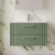 Nuie Deco Wall Hung 2-Drawer Vanity Unit with Basin-2 800mm Wide - Satin Green | Thumbnail Image