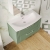 Nuie Deco Wall Hung 2-Drawer Vanity Unit with Basin-2 800mm Wide - Satin Green | Thumbnail Image