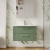 Nuie Deco Wall Hung 2-Drawer Vanity Unit with Basin-4 800mm Wide - Satin Green | Thumbnail Image