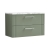 Nuie Deco Wall Hung 2-Drawer Vanity Unit with Carrera Marble Worktop 800mm Wide - Satin Green | Thumbnail Image