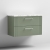 Nuie Deco Wall Hung 2-Drawer Vanity Unit with Carrera Marble Worktop 800mm Wide - Satin Green | Thumbnail Image