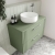 Nuie Deco Wall Hung 2-Drawer Vanity Unit with Worktop 800mm Wide - Satin Green | Thumbnail Image