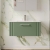 Nuie Deco Wall Hung 1-Drawer Vanity Unit with Basin-2 800mm Wide - Satin Green | Thumbnail Image