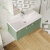 Nuie Deco Wall Hung 1-Drawer Vanity Unit with Basin-3 800mm Wide - Satin Green | Thumbnail Image