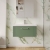Nuie Deco Wall Hung 1-Drawer Vanity Unit with Basin-3 800mm Wide - Satin Green | Thumbnail Image