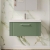 Nuie Deco Wall Hung 1-Drawer Vanity Unit with Basin-3 800mm Wide - Satin Green | Thumbnail Image