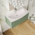 Nuie Deco Wall Hung 1-Drawer Vanity Unit with Basin-4 800mm Wide - Satin Green | Thumbnail Image