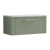 Nuie Deco Wall Hung 1-Drawer Vanity Unit with Bellato Grey Worktop 800mm Wide - Satin Green