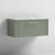Nuie Deco Wall Hung 1-Drawer Vanity Unit with Bellato Grey Worktop 800mm Wide - Satin Green