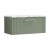 Nuie Deco Wall Hung 1-Drawer Vanity Unit with Carrera Marble Worktop 800mm Wide - Satin Green | Thumbnail Image