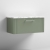 Nuie Deco Wall Hung 1-Drawer Vanity Unit with Carrera Marble Worktop 800mm Wide - Satin Green | Thumbnail Image