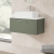 Nuie Deco Wall Hung 1-Drawer Vanity Unit with Carrera Marble Worktop 800mm Wide - Satin Green | Thumbnail Image