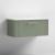 Nuie Deco Wall Hung 1-Drawer Vanity Unit with Sparkling White Worktop 800mm Wide - Satin Green