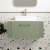Nuie Deco Wall Hung 1-Drawer Vanity Unit with Sparkling White Worktop 800mm Wide - Satin Green