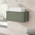 Nuie Deco Wall Hung 1-Drawer Vanity Unit with Worktop 800mm Wide - Satin Green | Thumbnail Image