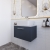 Nuie Deco Wall Hung 1-Drawer Vanity Unit with Bellato Grey Worktop 600mm Wide - Satin Anthracite