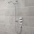 Nuie Edwardian Twin Square Thermostatic Concealed Shower Valve with Slider Rail Kit - Chrome
