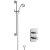 Nuie Edwardian Twin Square Thermostatic Concealed Shower Valve with Slider Rail Kit - Chrome